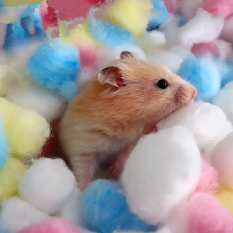 Cage Filler Supply Colorful Small Animal Supplies Small Animals Rat Cozy Winter Soft Hamster Cage Filler Cotton Balls 1~4BAGS