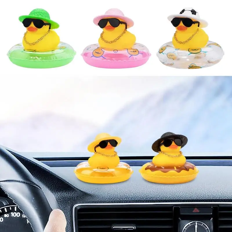 

Car Rubber Duck Decoration Car Ornaments Yellow Duck Car Dashboard Decorations Motorcycle Riding Car Duck Dashboard Decor
