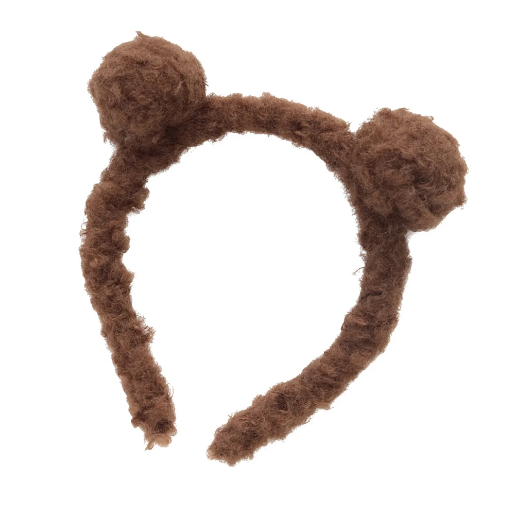 

Hair Ribbons Girls Head Plush Ball Funny Hoop Autumn And Winter Kid Hairband Child