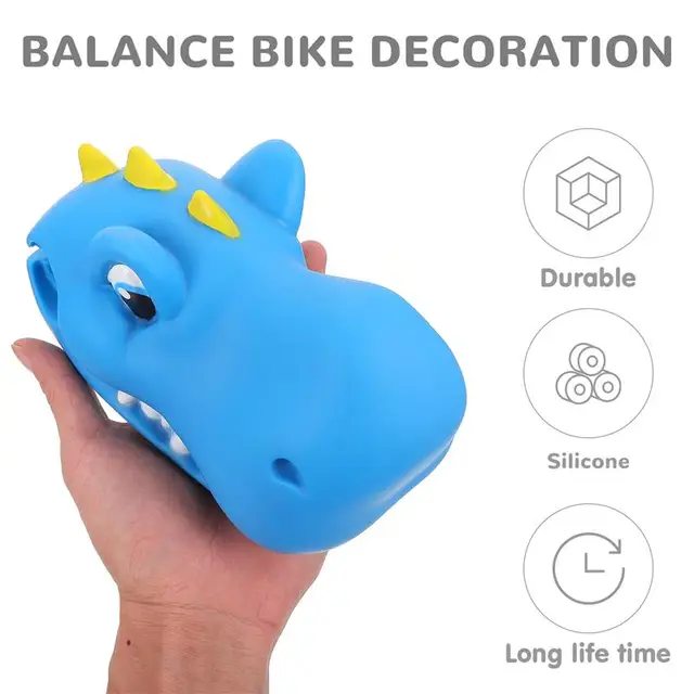 Children Kids Scooter Balance Bike Handlebar Decorative Dinosaurs Head Toy Balance Bike Decorative Gifts for Toddlers Kids Girl 2