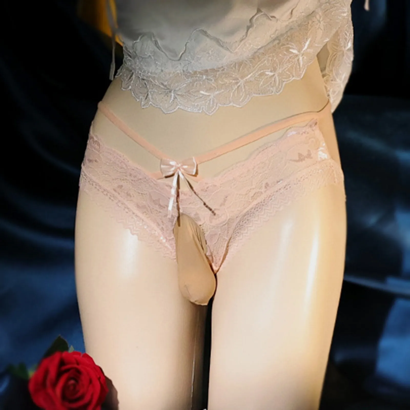 

Low Waist Men Sexy Briefs With Lace Underwear Bow Sexy Mesh Men Underwear 10 Star Korean Fashion Mens Clothing