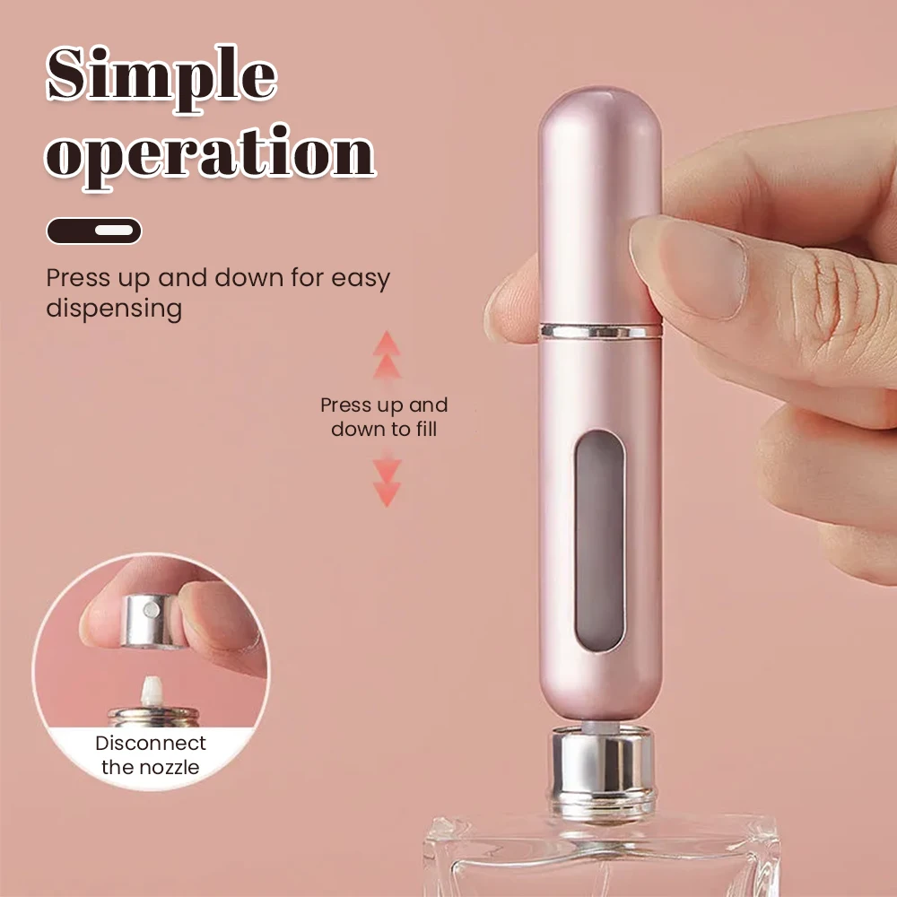5ml Bottom-filled Perfume Bottle Recycled Dispense Portable Empty Electrochemical Aluminum Spray