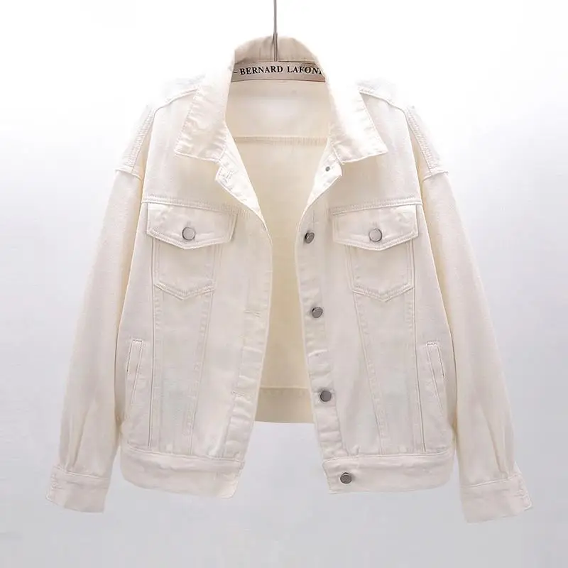 

2021 Spring Summer Women New Color Thin Denim Coats Short Korean Loose Bf Long-sleeved Jackets Female Casual Solid Tops Fashion