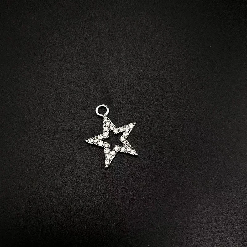 

WZNB 10Pcs Crystal Stars Charms Meteor Pentagram Pendant for Jewelry Making Handmade Earring Bracelet Necklace Diy Accessories