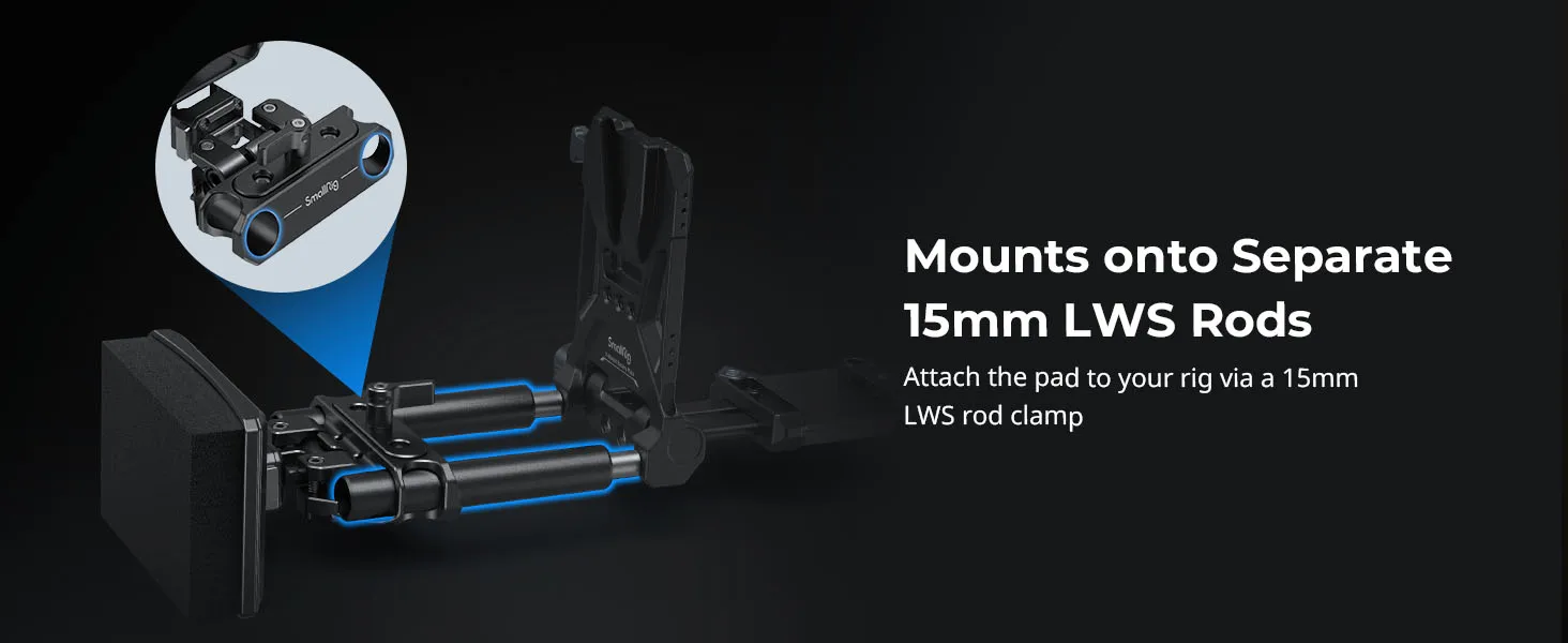 SmallRig Multi-verstellbare Brustpolster-Montageplatte mit Stangenklemme, leichtes Brustpolster für den Betrieb in der Handkamera -MD3183B – Detail 2