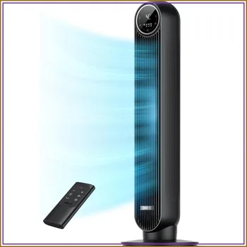 2026 Upgraded DC Motor Tower Fan, 28ft/s High Velocity, 20dB Quiet, 8 Speeds 4 Modes, 90° Oscillation, Remote Control 1