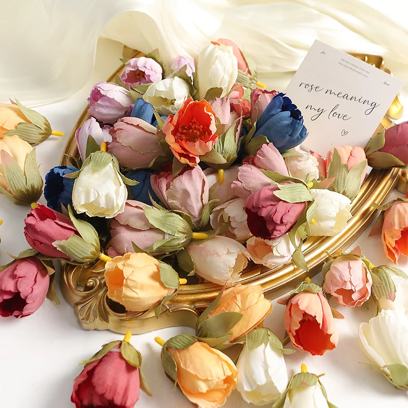 20 Fiori Finti Assortiti In Seta - Teste Di Rose E Margherite 2-4 Cm Per Fai Da Te, Decorazioni Torte, Centrotavola, Artigianato