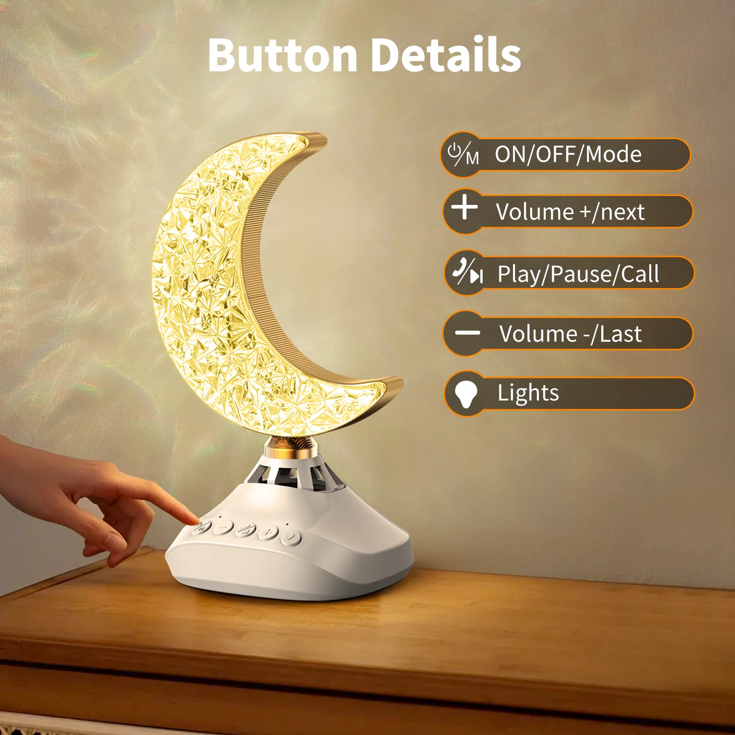Alcorão Alto-falantes Desk Lamp Moon Night Light Oradores Muçulmanos Home Office Gift - Image 6