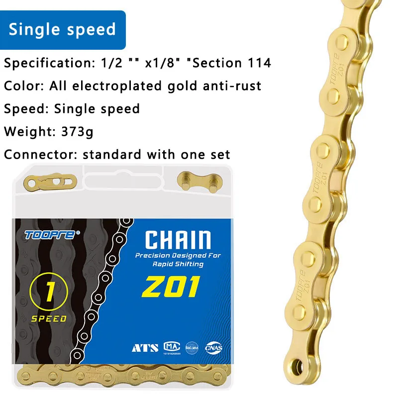 アクセサリー POTER BICYCLE CHAIN LONG GOLD ZTTO MTB Road Bike Gold Chain 6/7/8s 9s 10s 11s 12s Speed