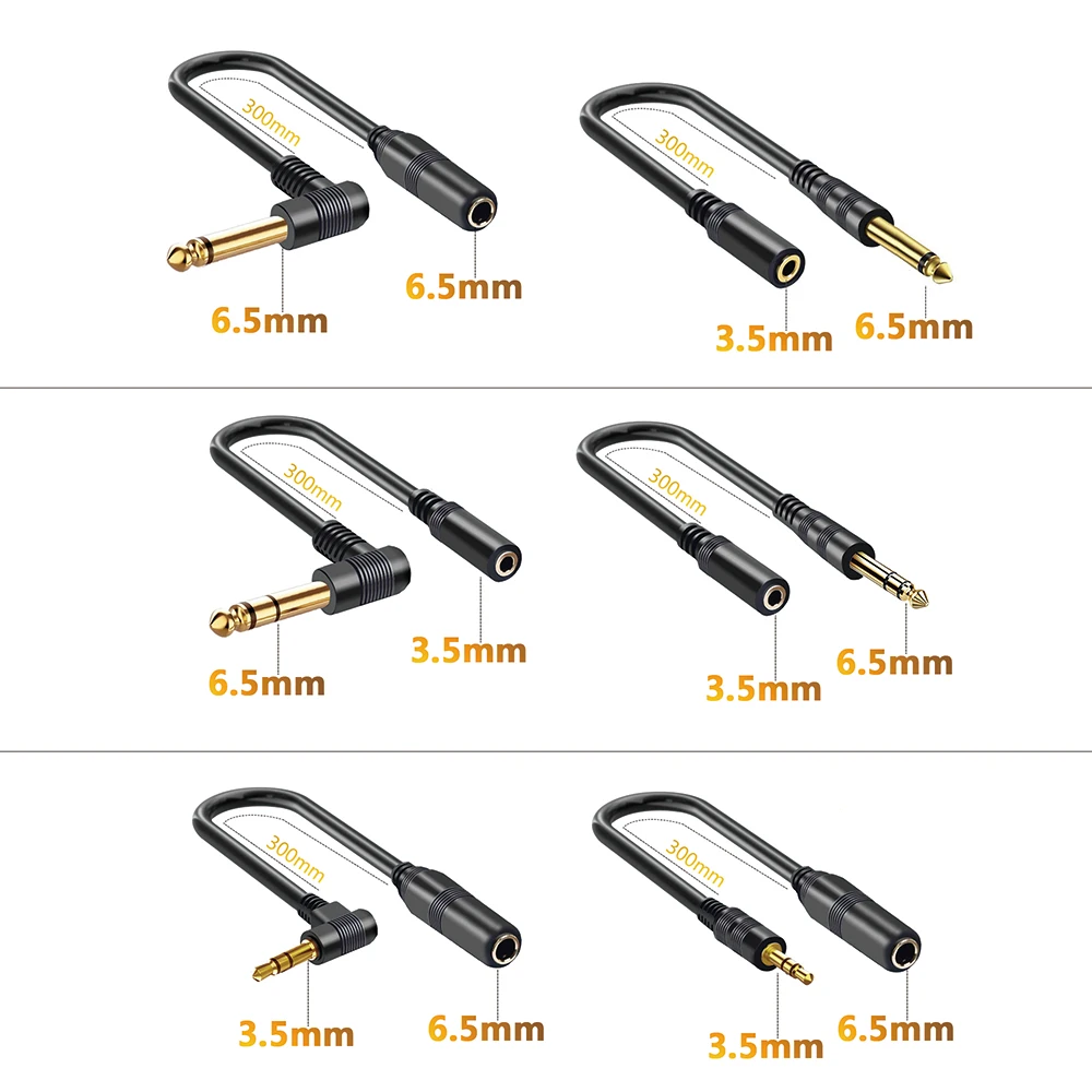 

1/8 3.5mm To 1/4 6.5mm AUX Audio Adapter Converter Cable for Guitar MP3 Laptop Home Theater Devices Smartphone Amplifier Speaker