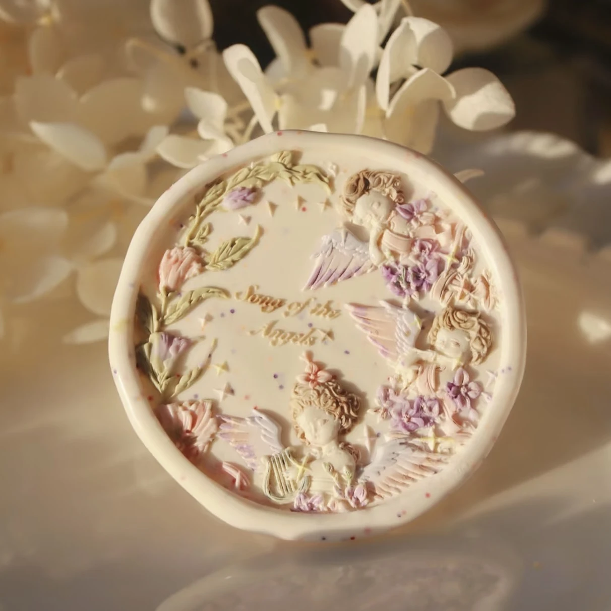 Angel Series Multi-layer Relief Copper Head Tea Olive Flower Witch Magic Small Receipt Stamp Head Fire Seal Stamp