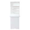 Modern Compact Wood Wall Mounted Folding Desk Cabinet Convertible Writing Desk for Home Office with Storage, White 4