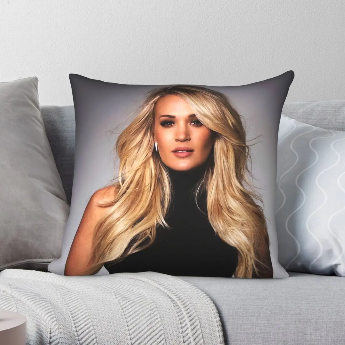 

Квадратная наволочка CARRIE UNDERWOOD, полиэстер, лен, бархат, принт, молния, Декор, оптовая продажа