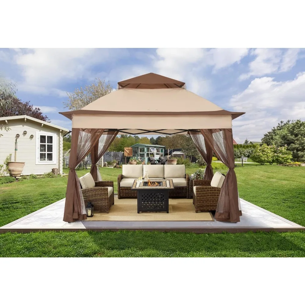 

11x11Ft Pop up Gazebo Easy Pop Up Tent Instant Outdoor Canopy Shelter with Mosquito Netting Walls