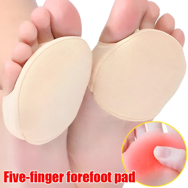 2PCS 5 Toes Breathable Cotton Sponge Support Foot Care Massage Toe Socks Half Insoles Pads Cushion Metatarsal Sore Forefoot 1 pair cotton half insoles pads foot care liners forefoot insoles anti slip pain relief massaging gel metatarsal toe support pad