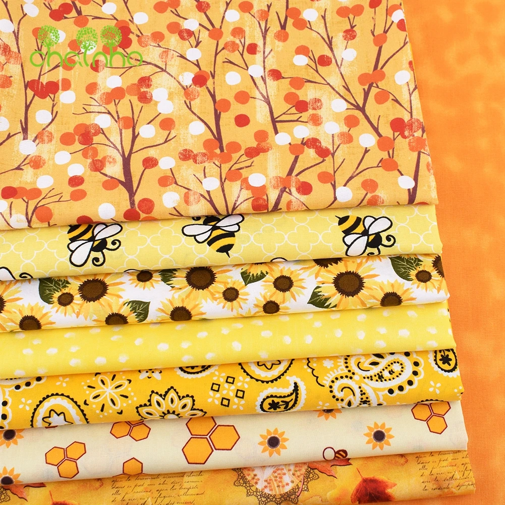 Chainho,Plain Weave Cotton Fabric,Handmade DIY Quilting Sewing Material,Patchwork Cloth,8 Bronzing Series,20x25cm/Piece,15CD2