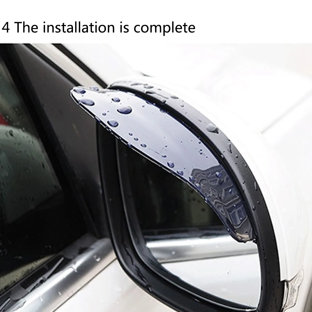 Universal Car Rear View Mirror Sticker Rain Eyebrow Weatherstrip Auto Mirror Car Rear View Accessories 2pcs
