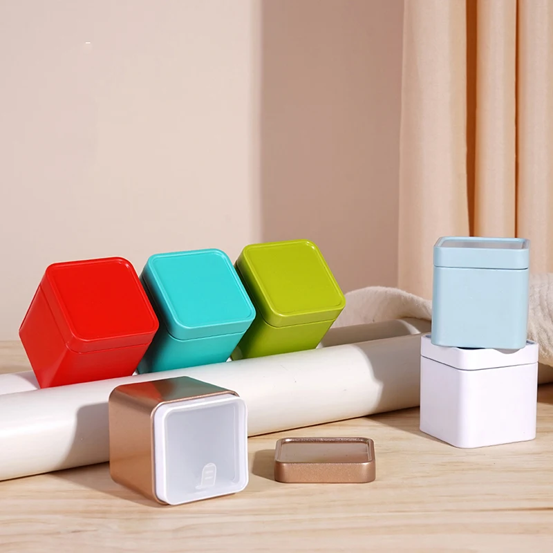 1PC Mini Storage Box Sealed Tea Caddy Coffee Jar Tea Leaves Container Cans Tinplate Spices Storage