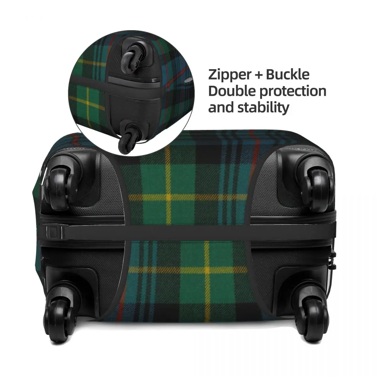 Fashion Green Tartan Plaid Suitcase Cover Dust Proof Gingham Luggage Covers Protector for 18-32 inch 3