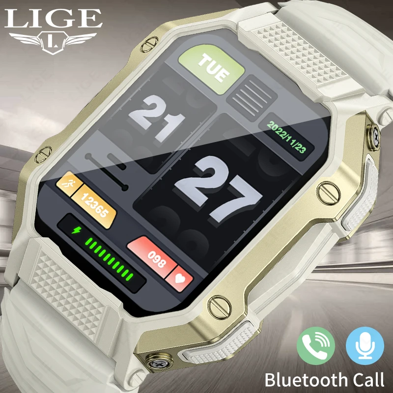 LIGE New Smart Watch men AI Voice Assistant Games Split Screen