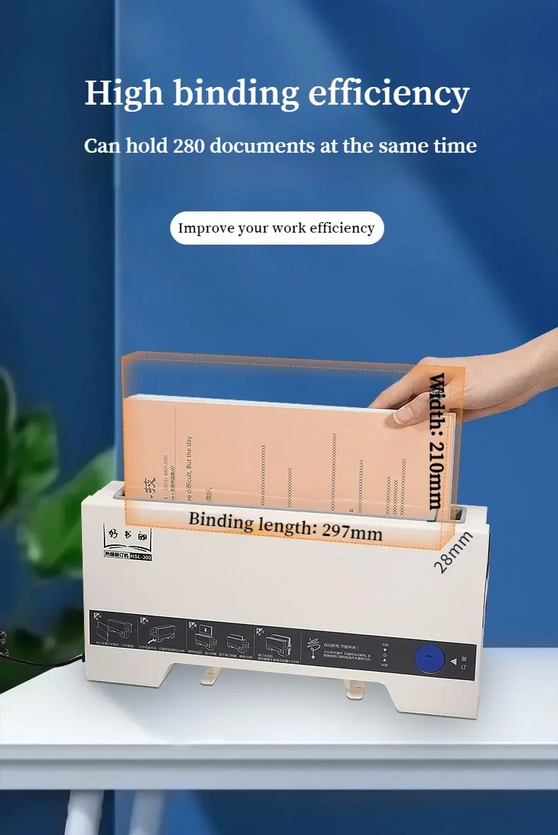 Description Picture 4 of itemA4 Hot Melt Binding Machine Automatic Glue Small Hot Melt Binding Machine For Finishing Documents Contract Office Supplies
