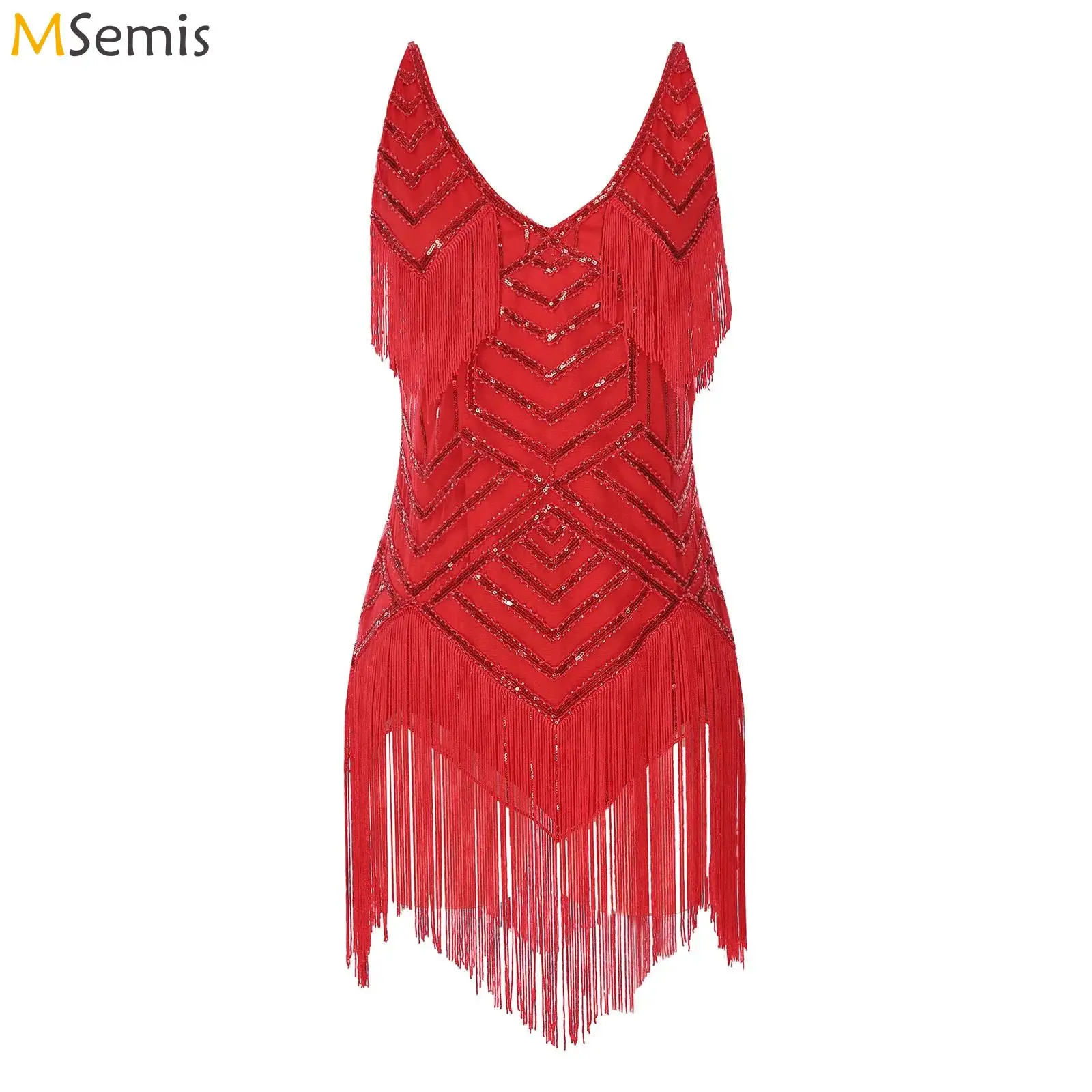 Latin Dance Dress Women Sexy Tassel Fringe Sequin Salsa