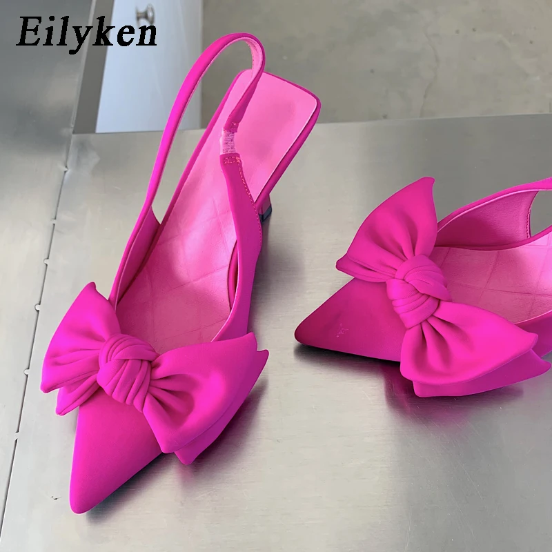 Eilyken/весенние женские туфли-лодочки с большим бантом-бабочкой босоножки ремешком