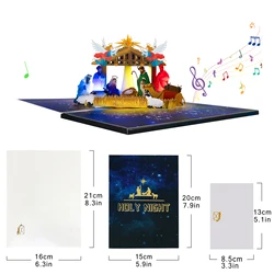 3D Pop - Up Christmas Card with Music and Lights (Musical card)