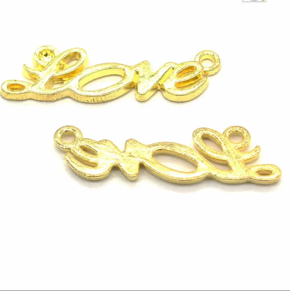 60pcs 33*10mm Antique Silver Color Love Charms For Jewelry Making F0518