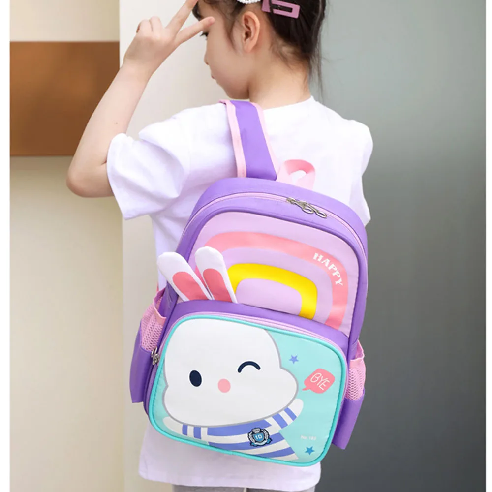 Schoolbag for Girls 7 to 8 Years Waterproof Large Capacity Layered Storage Animal Print Backpack for Boys Travel Free Shipping