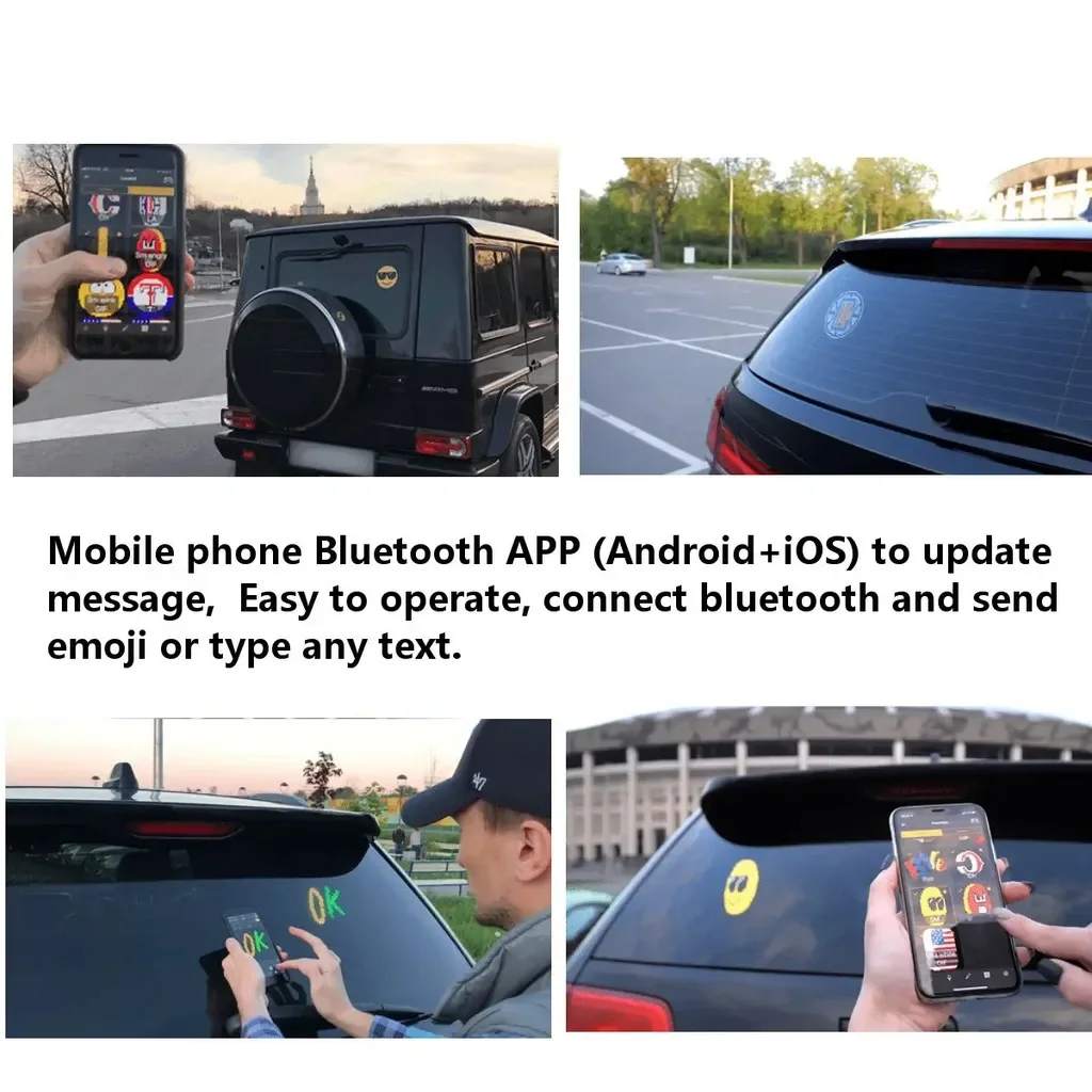 Car LED Sign Screen 32x32 led Smart Matrix Pixel Panel Lamp Mobile Phone APP Control for Windshield Display Screen Auto Decor