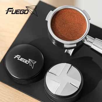 FUEGO 커피 디스트리뷰터 스레드 에스프레소 탬퍼, 전문 커피 레벨러 액세서리, 4 각 경사, 51mm, 53.35mm, 58.3mm