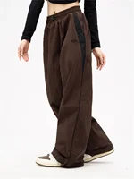 Plus Size Retro Baggy Pant For Women Petchwork Elastic High Waist Y2K Fashion Joggers Pants Lady Casual Streetwear Chic Trousers - Image 5