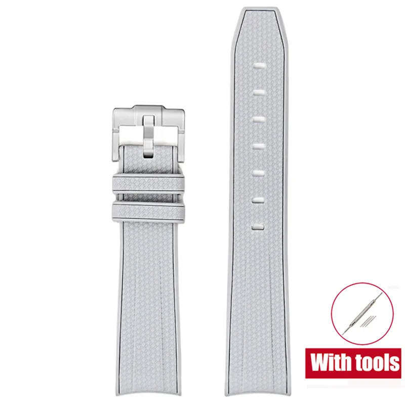 20mm Premium Diving Strap - Arc Curved End TPU Rubber Bracelet with Watch Band Tools
