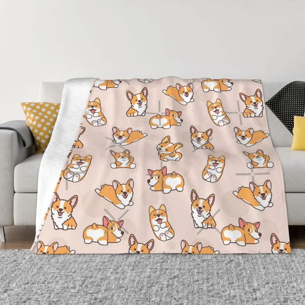 

Веселые детские одеяла для щенков Corgi, парные одеяла, одеяла и пледы