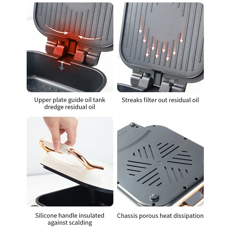Household Double-sided Heating Timed Multifunctional Frying and Baking Machine Non-stick Pot Suspended Heating