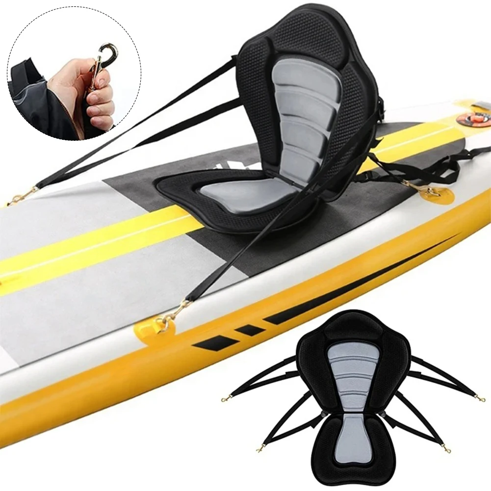 Kayak Seat Paddle Board Seat Adjustable Kayak Seat Padded Canoe Backrest Detachable Storage Bag for Kayaks Rowboats Fishing Boats