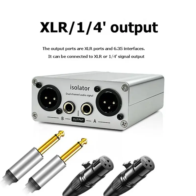 XLR 오디오 아이솔레이터 오디오 노이즈 필터 오디오 아이솔레이터 악기용 밸런스드 임피던스 DI 박스