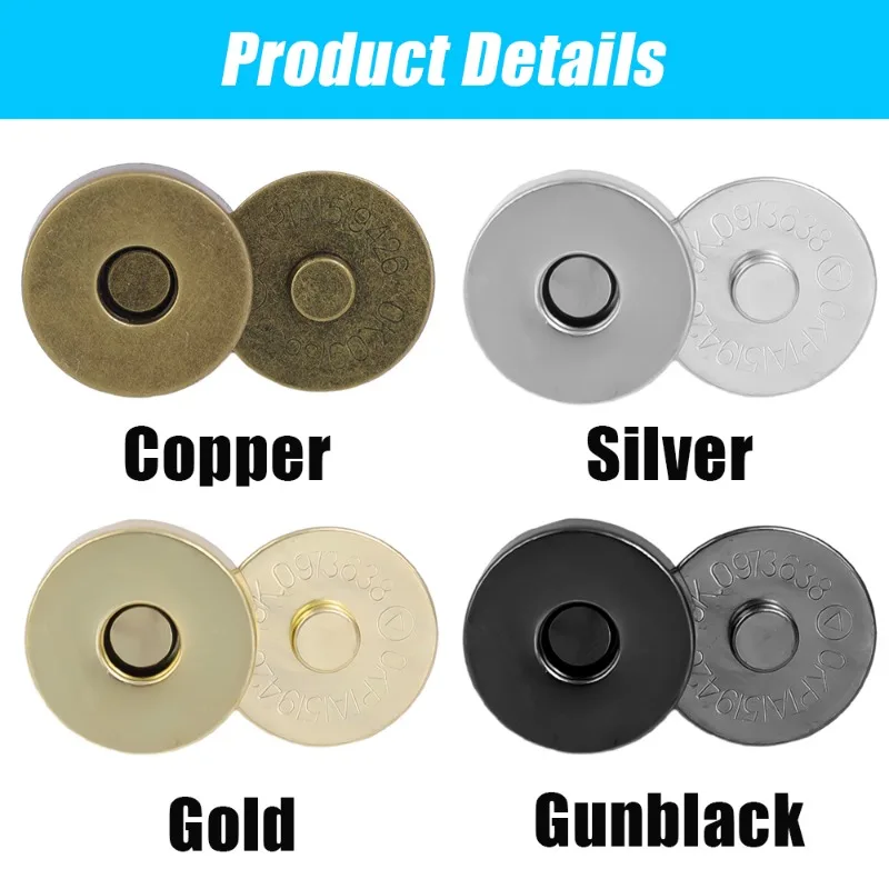 Bag Accessories 3/10set Invisible Magnetic Fastener No-stitch Bag Buttons Wallet Coat Handbags
