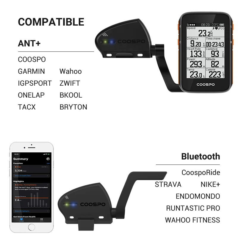 CooSpo  ӵ  ̴ 5.0 ANT + Wahoo Zwif Garmin Etrex 30   Bluetooth   