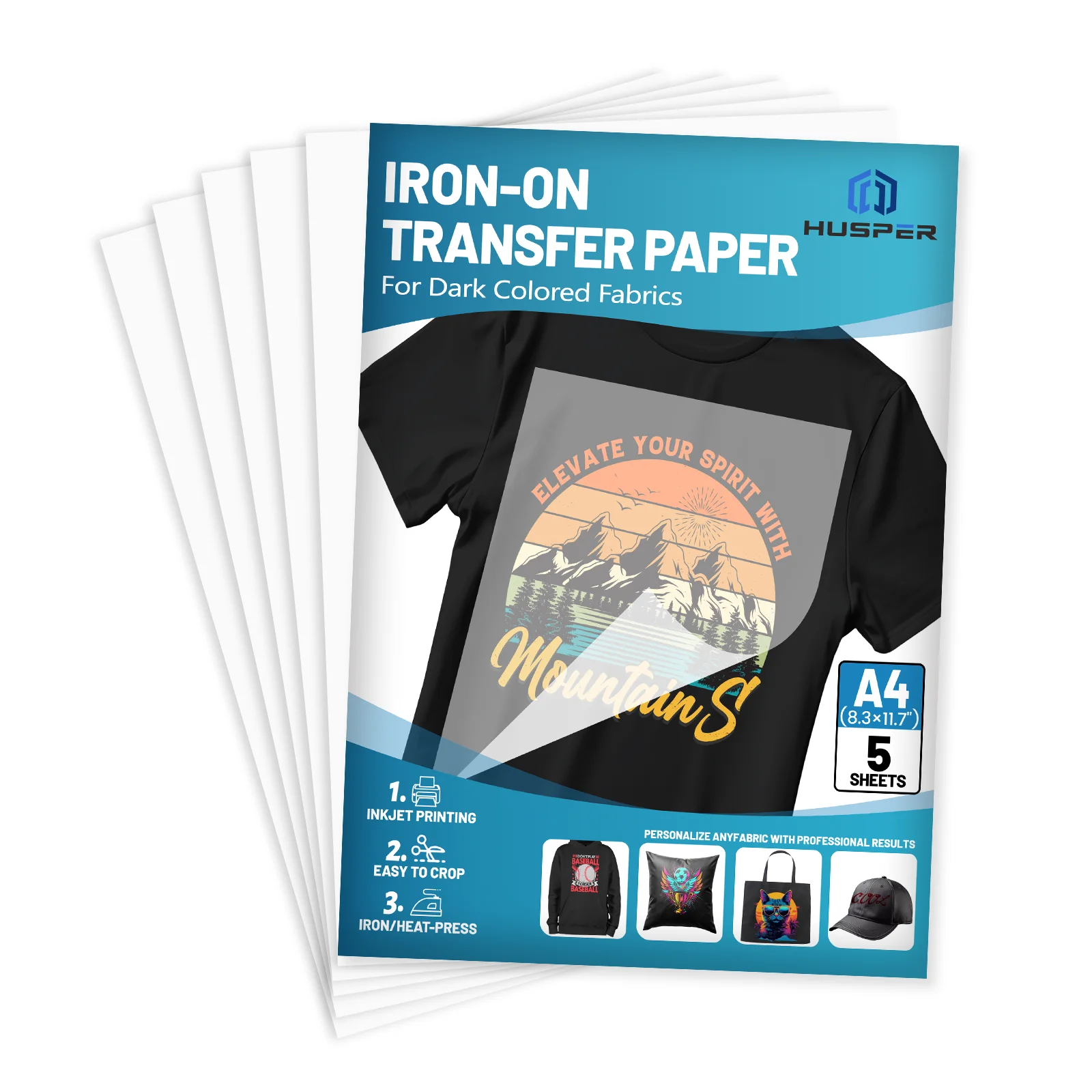 Sheets A4 Iron-On Heat Transfer Paper for Dark Fabrics