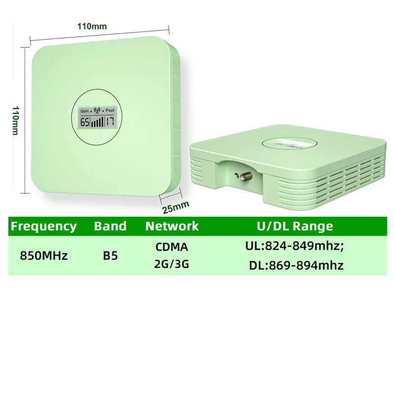 브라질용 셀룰러 증폭기 850MHz CDMA 3G 4G 모바일 신호 부스터 세트 가정용 커버리지 50제곱미터 단일 주파수