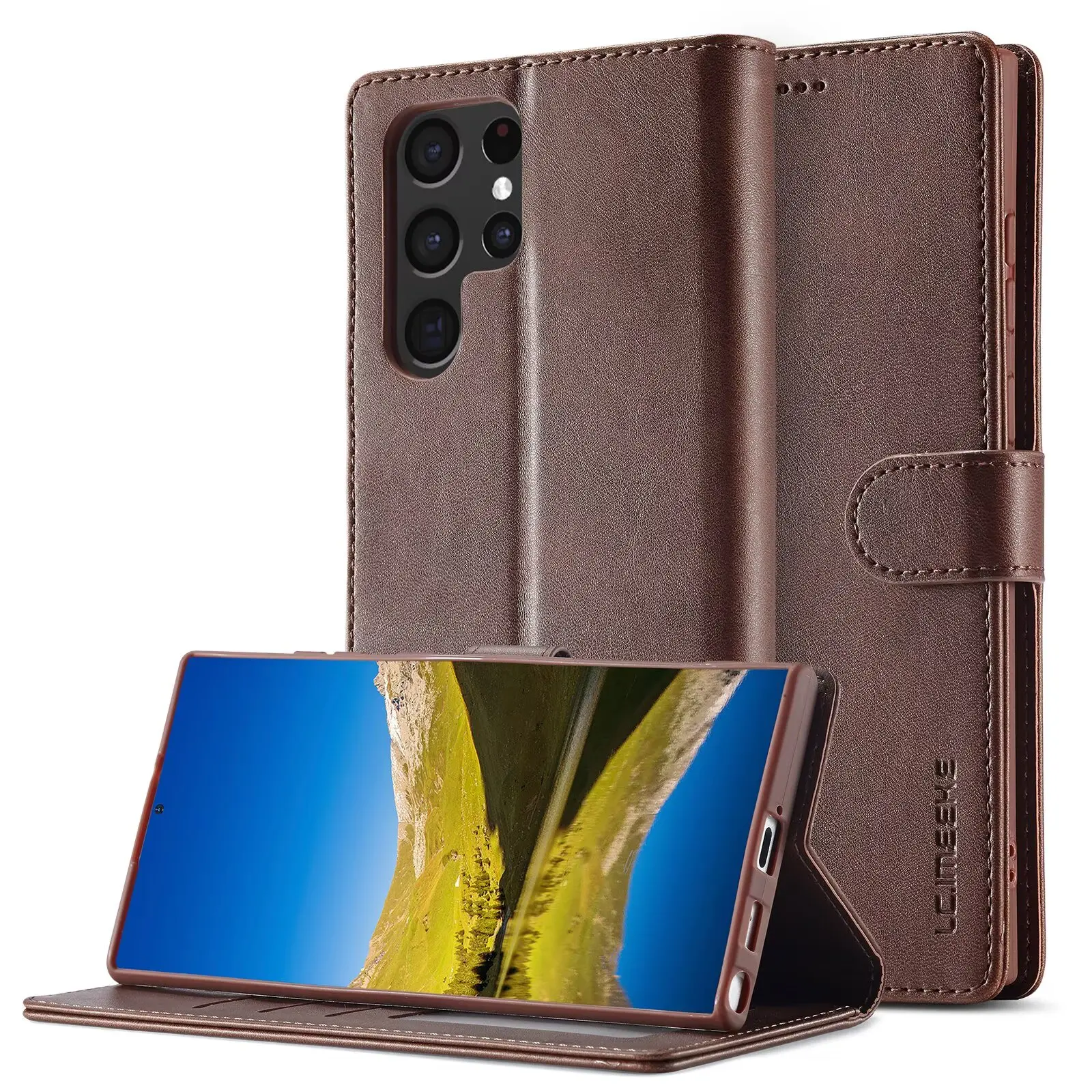 Premium Business Leather Flip Wallet & Card Holder Phone Case