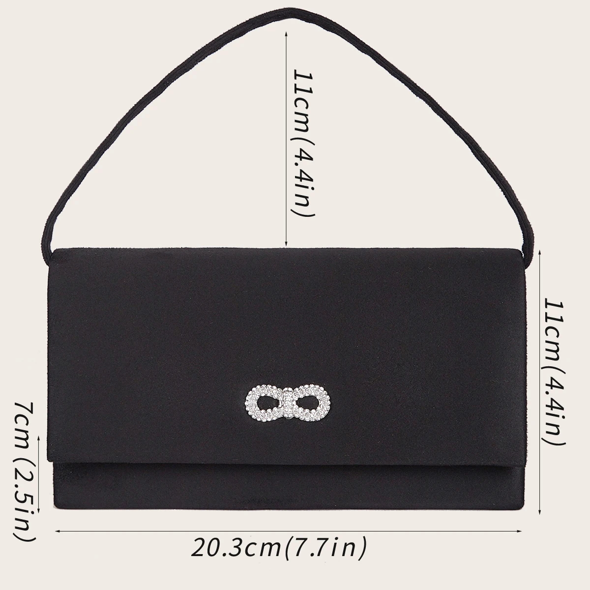 Women's Handbag Black Luxury Evening Clutch Bag Fashion Chain Shoulder Bag Prom Party Long Purse Bag - 3