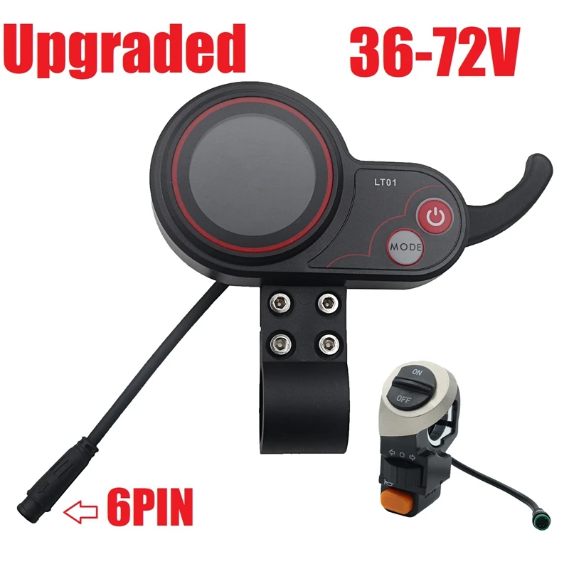 Lt01 Display Meter 36V-72V 6Pin + Interruttore Per Kaabo Mantis 8/10 Kaabo Wolf Warroorx Kaabo Wolf Warrior11 Parti Di Scooter Elettrico