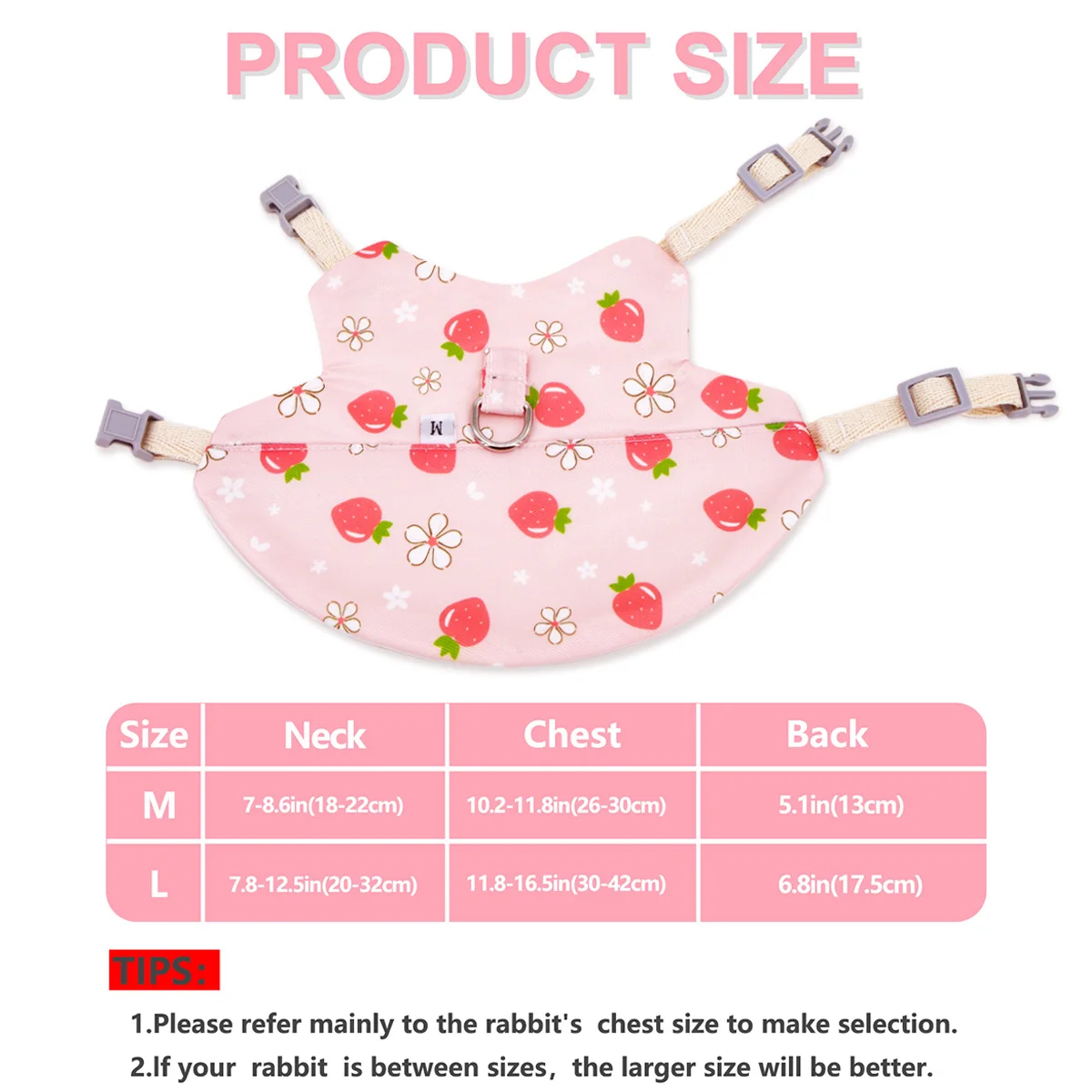 A set of cute print series fashion rabbit sets, rabbit leash for walking outside, anti-lost leash