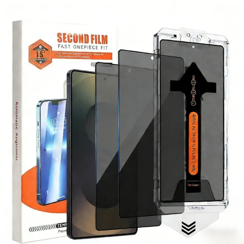 Premium Tempered Privacy Glass Screen Protector with Auto Dust Elimination and Bubble-Free Installation, 2-Pack