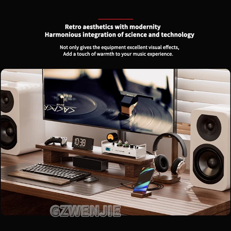 P1 PLUS Bluetooth Tube Preamp USB DAC Headphone Amp VU Meter Support DSD256 Fiber Coaxial Decoder