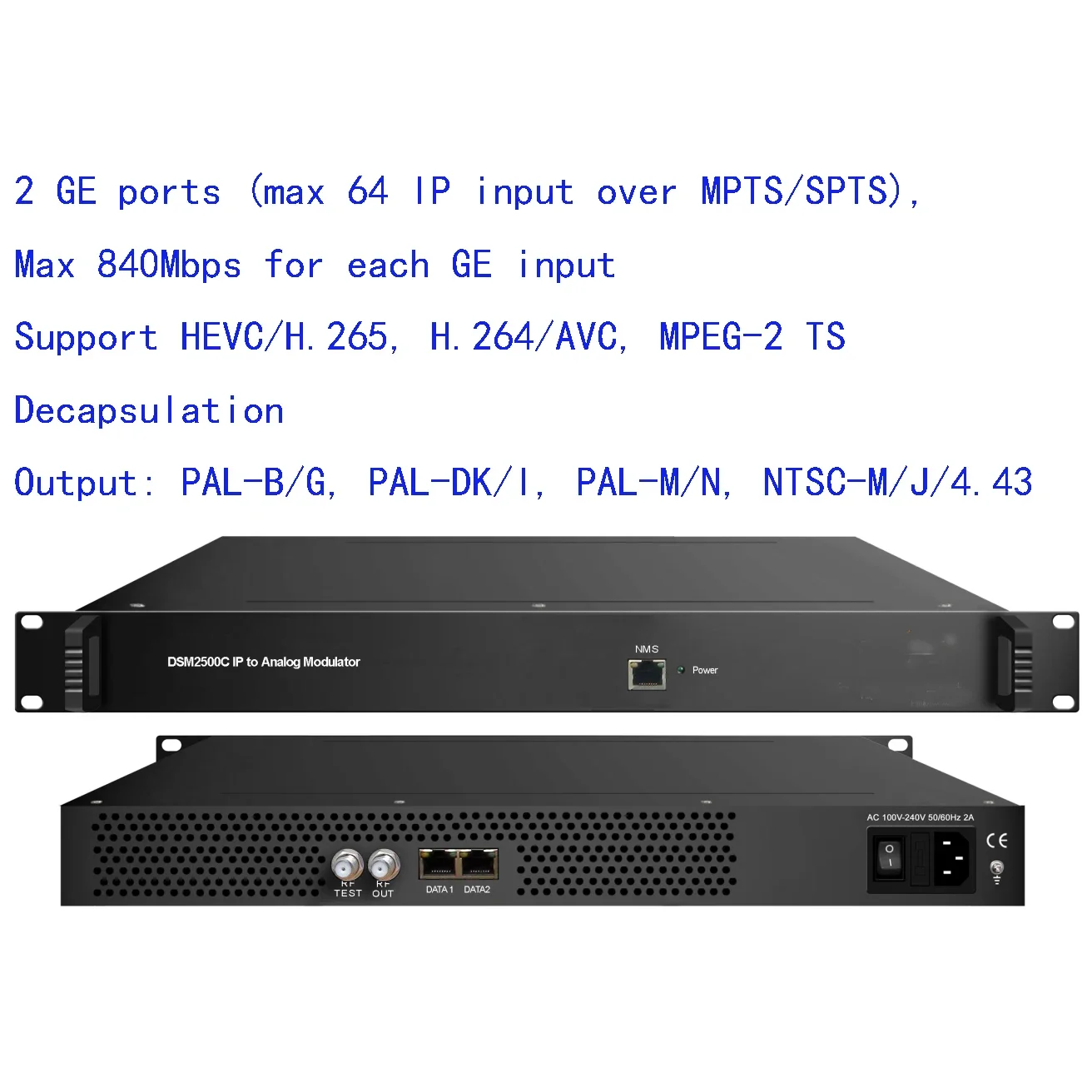 

IP to analog RF modulator, IP to 32 programs PAL modulator, IP to 32 channels NTSC modulator, 32 adjacent or nonadjacent carrier