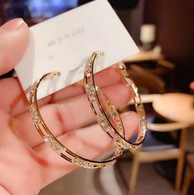 Advanced Gentle Diamond Fringe Star Moon Crystal Earrings For Women Korean Fashion Earring Daily Birthday Party Jewelry Gift